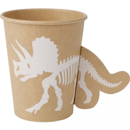 8 Gobelets Dinosaure Kraft/Blanc 