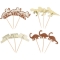 12 Cake Toppers Dinosaure Ivoire/Camel/Or images:#0