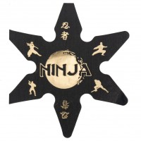 Contient : 1 x 16 Serviettes Ninja Noir/Or