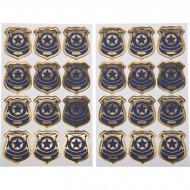 24 Stickers Bagde de Police