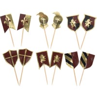 Contient : 1 x 12 Cake Toppers Chevalier Bordeaux