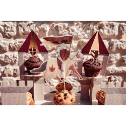 Cake Topper Chevalier Bordeaux / Noir / Or. n2