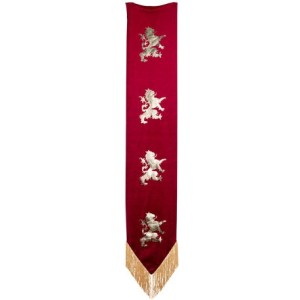 Chemin de Table Drapeau Royal - Velours Marsala Or