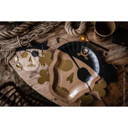 8 Assiettes Pirate Kraft Noir / Or. n4