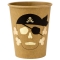 8 Gobelets Pirate Kraft Noir/Or images:#0