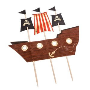 Cake Topper Pirate Kraft Noir/Or