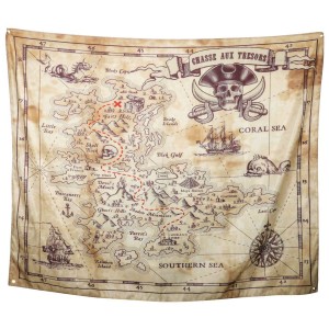 Poster Chasse au Trsor Pirate - Tissu