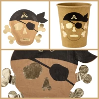 Bo�te � F�te  Pirate Kraft Noir/Or