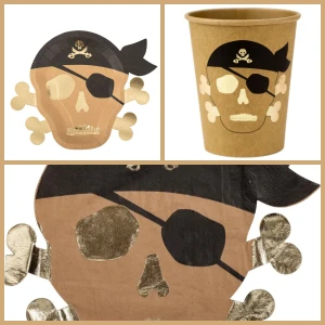 Bo�te � F�te  Pirate Kraft Noir/Or