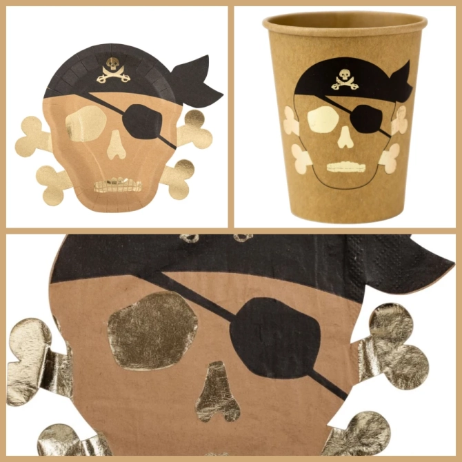 Bo�te � F�te  Pirate Kraft Noir / Or 