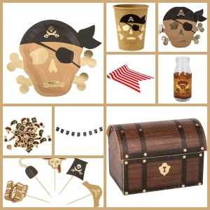 Maxi Bo�te � F�te Pirate Kraft Noir/Or