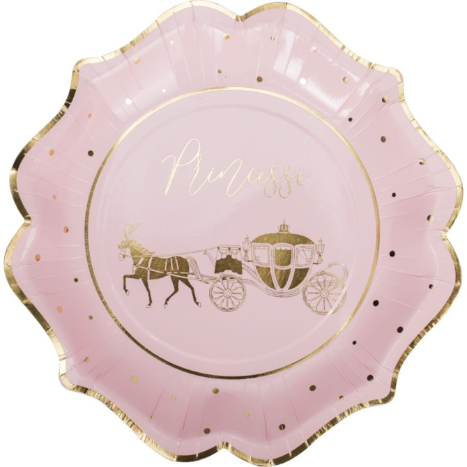 8 Assiettes Princesse Rose 