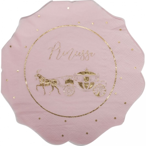 16 Serviettes Princesse Rose 