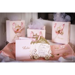 8 Invitations Princesse Rose. n2