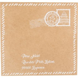 Lettre  +  Enveloppe Pain d Epice - Kraft Paillettes Blanches Irises. n2