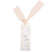 Marque-Page Merci Nounou Fleurs des Champs Blanc, Blush et Or + Ruban Effiloch Blush. n1