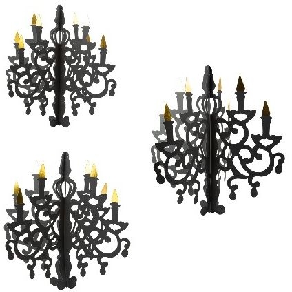 3 Chandeliers  Suspendre Noirs - Papier 