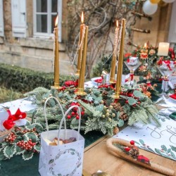 6 Petits Sacs Joyeux Nol Tradichic Vert / Rouge et Or - 10 cm. n2