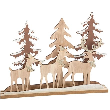 Le Village Ferique des Cerfs sur Socle en Bois - 30 cm 