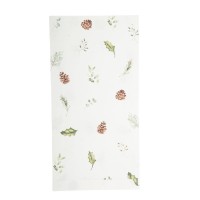 8 Porte-Couverts Joyeux Nol Fort Blancs/Paillettes Vert Givr et Or - 20 cm