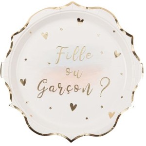 8 Assiette Gender Reveal Fille ou Garcon ?