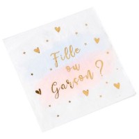 Contient : 1 x 16 Serviettes Gender Reveal Fille ou Garcon ?