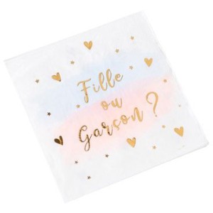 16 Serviettes Gender Reveal Fille ou Garcon ?