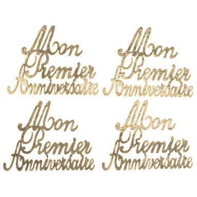 4 Dcos Mon Premier Anniversaire - Bois/Or 