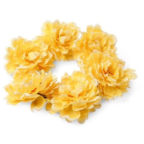 Couronne 6 Pivoines Jaune (Ø 35 cm) - Jaune 