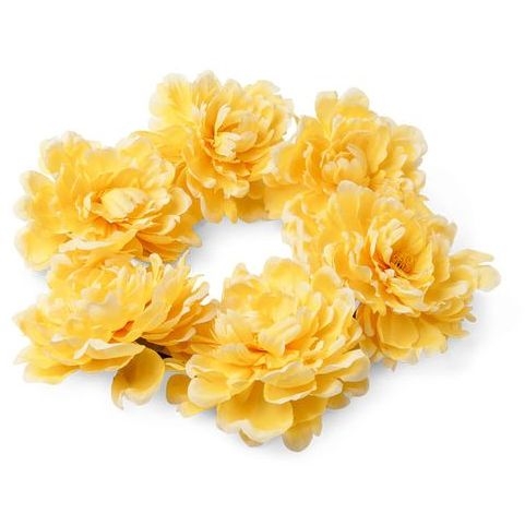 Couronne 6 Pivoines Jaune ( 35 cm) - Jaune 