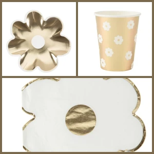 Bo�te � F�te Marguerites Blanc et Or