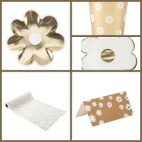 Grande Bo�te � F�te Marguerites Blanc et Or