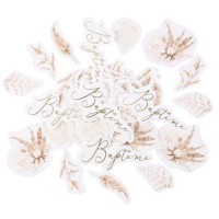 100 Confettis Baptême Pampas Fleurs de Coton
