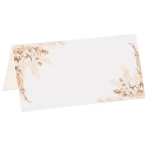 10 Marque- places Baptme Pampas Fleurs de Coton