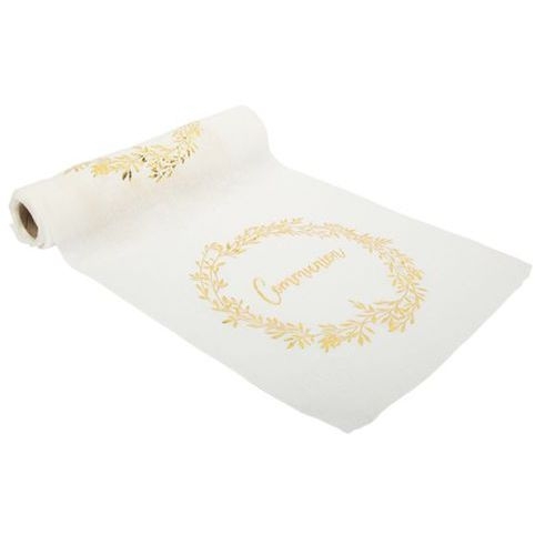 Chemin de Table Communion Jolis Brins Blanc / Or 