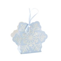 Contient : 1 x 8 Botes Cadeaux Flocons Bleu Glacier