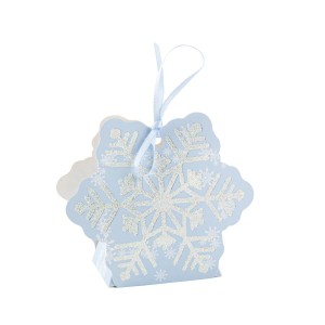 8 Boîtes Cadeaux Flocons Bleu Glacier