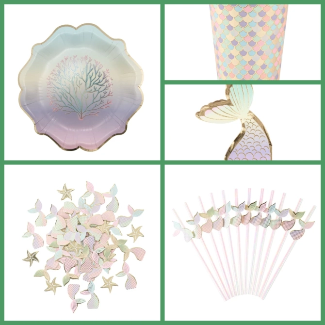 Grande Bo�te � F�te Sir�ne Pastel et Or 
