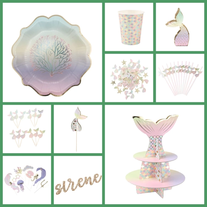 Maxi Bo�te � F�te Sir�ne Pastel et Or 