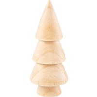 Sapin de Nol en Bois Naturel sur Socle - 12 cm