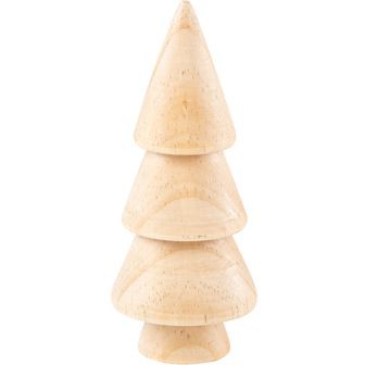 Sapin de Nol en Bois Naturel sur Socle - 12 cm 