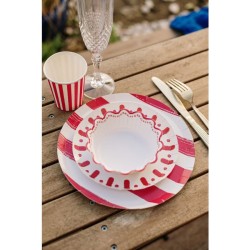 6 Assiettes Mix&Match  Rouge et Blanc. n1