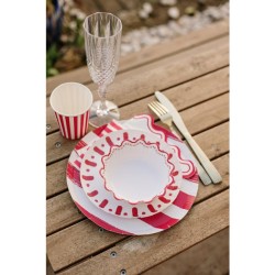 6 Petites Assiettes Mix&Match  Rouge et Blanc. n3