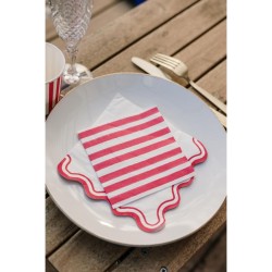 10 Serviettes Mix&Match  Rouge et Blanc. n3