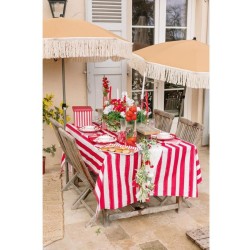 Chemin de Table en Tissu Mix&Match  Rouge et Blanc. n1