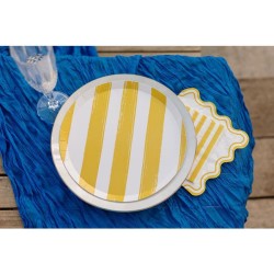 6 Assiettes Mix&Match  Jaune et Blanc. n1