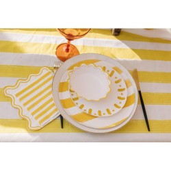 6 Assiettes Mix&Match  Jaune et Blanc. n3