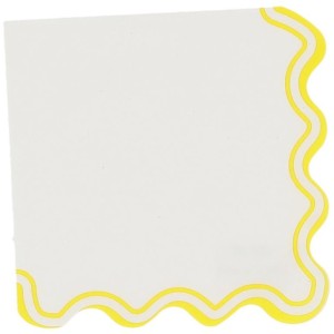 10 Serviettes Mix&Match  Jaune et Blanc