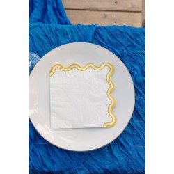 10 Serviettes Mix&Match  Jaune et Blanc. n3