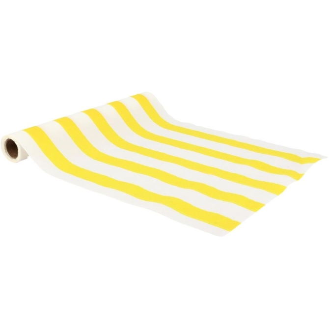Chemin de Table en Tissu Mix&Match  Jaune et Blanc 